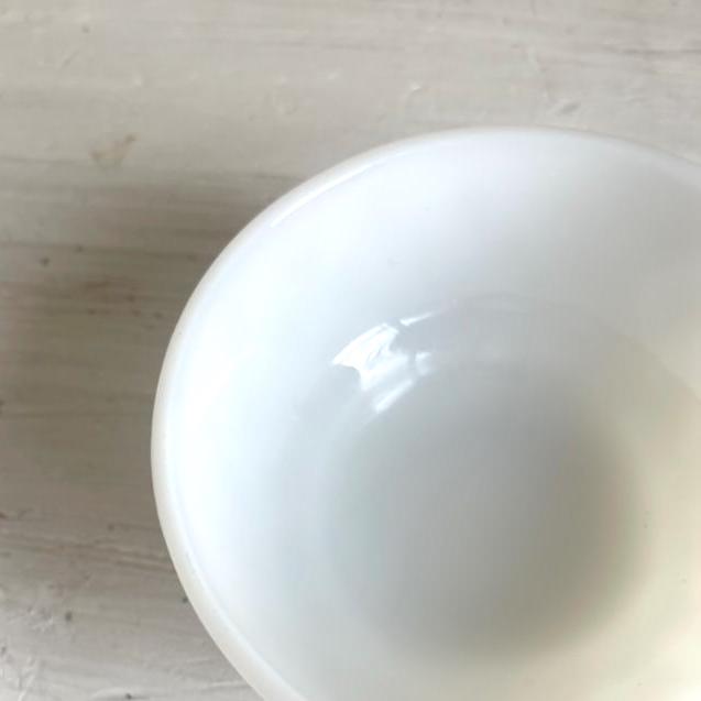 Milk Glass Fruit Bowl | Anchor Hocking Fire King Kimberly Diamond Bowl | Vintage Dessert Bowl