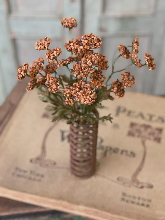 Artificial Fennel Flower Bundle: Pumpkin Orange Fall Floral - 13 Inch