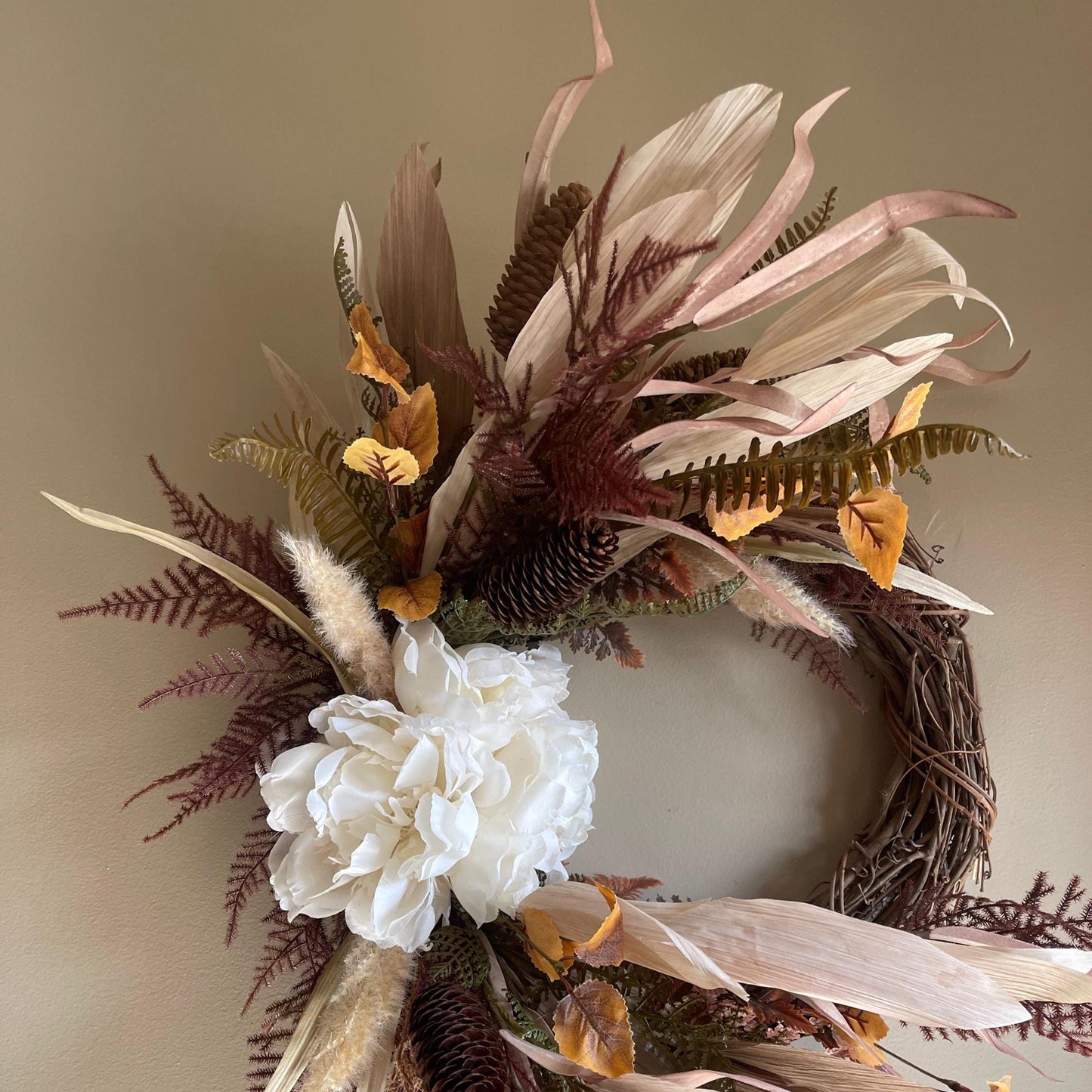 Fall Wreath | Elegant Fall Wreath | Thanksgiving Wreath | Dried Florals | Farmhouse Wreath | Handmade Fall Wreath