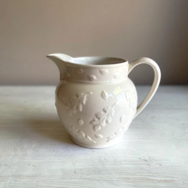 Oakleaf Pitcher - Laura Ashley - Fall Pitcher - Fall Kitchen Decor - Farmhouse Kitchen - Embossed Oak Leaf - Holiday Entertaining
