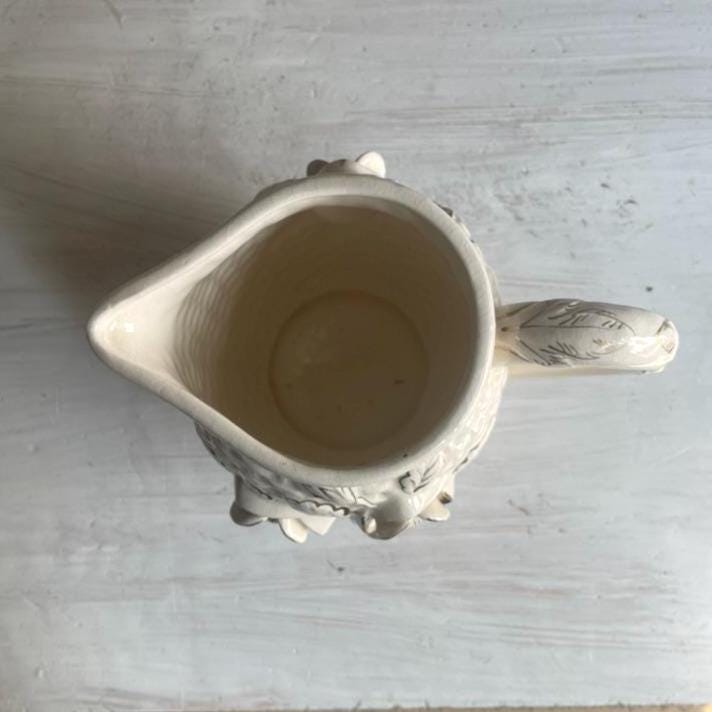 Vintage Japanese Lidded Pitcher - Raised Roses - Cottagecore