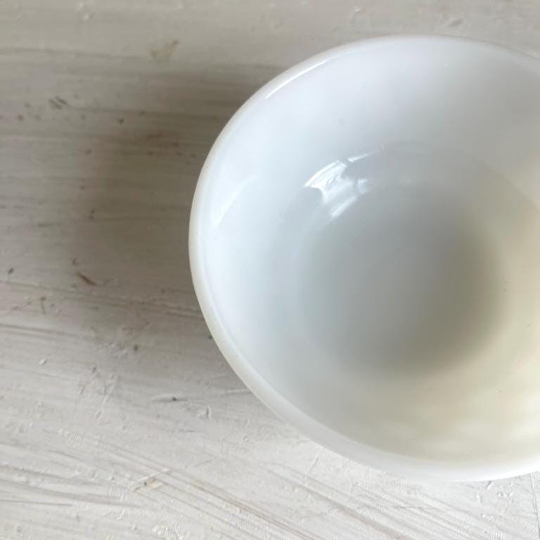 Milk Glass Fruit Bowl | Anchor Hocking Fire King Kimberly Diamond Bowl | Vintage Dessert Bowl