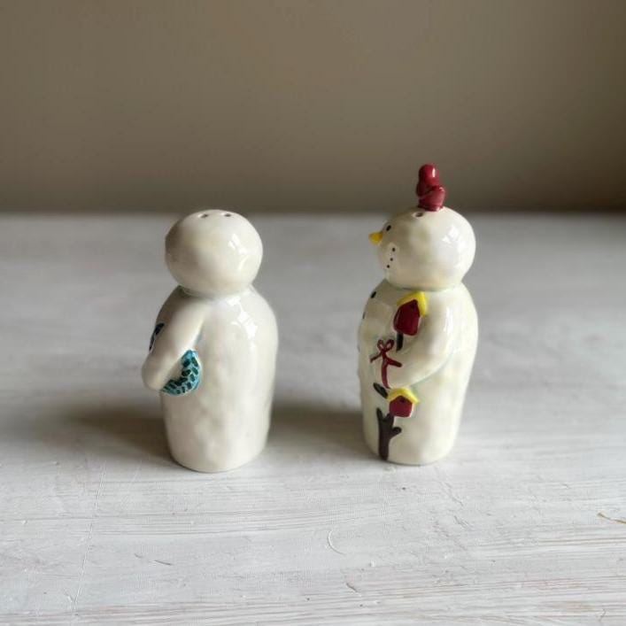 Vintage Snowman Salt & Pepper Shakers | Christmas Salt and Pepper Set