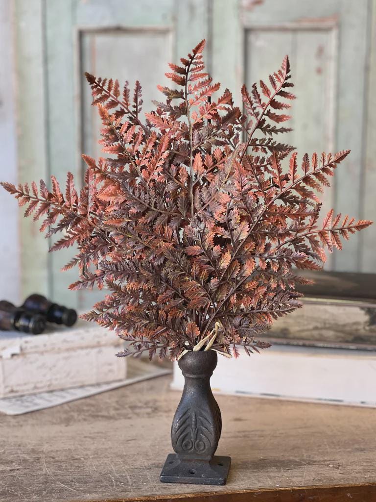 Autumn Fern Bundle | Russet | Fall Greenery | Autumn Wreath Supplies | Faux Dark Brown Fern | Fall Decor | High Quality Artificial Ferns