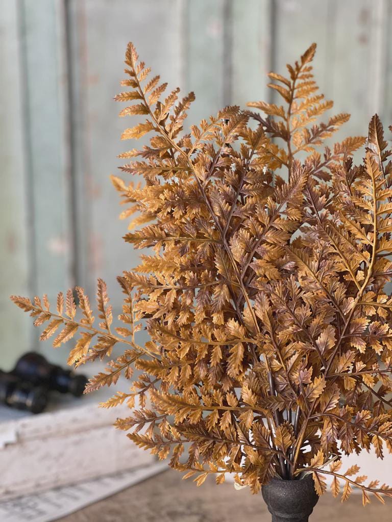 Autumn Fern Bundle | Cinnamon | Fall Greenery | Autumn Wreath Supplies | Faux Brown Fern | Fall Leaves | Fall Decor