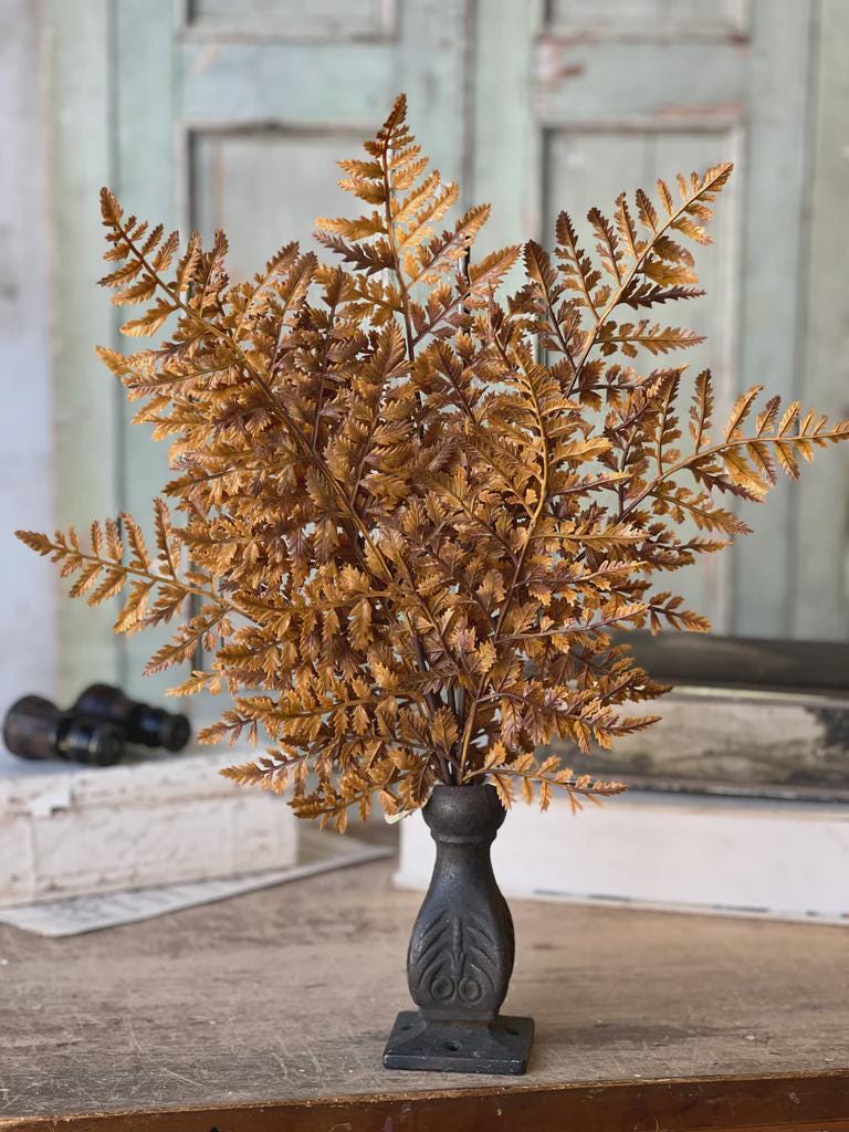 Autumn Fern Bundle | Cinnamon | Fall Greenery | Autumn Wreath Supplies | Faux Brown Fern | Fall Leaves | Fall Decor