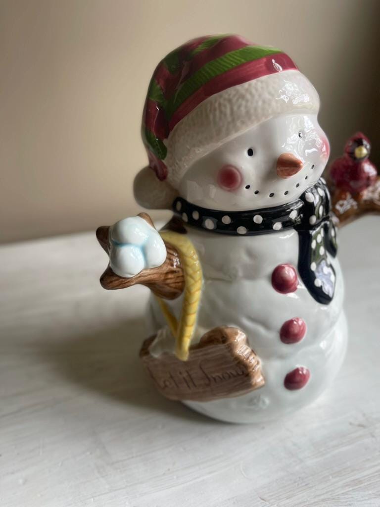 Vintage Snowman Cookie Jar | Christmas Cookie Jar | Vintage Christmas | Snowman Cookie Jar | Vintage Christmas Cookie Jar | Holiday Decor