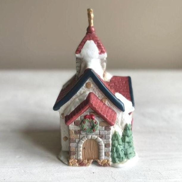 Dickens Collectibles Red Church | Vintage Christmas Village | Sugar Creek County | Christmas Village Chapel | Small Christmas Village Church