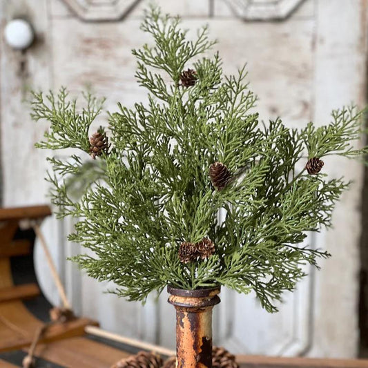 Artificial Cedar Bush | North Rim Hemlock Bush 22 Inch | High Quality Winter Greenery | Christmas Greens | Winter Wreath Supplies