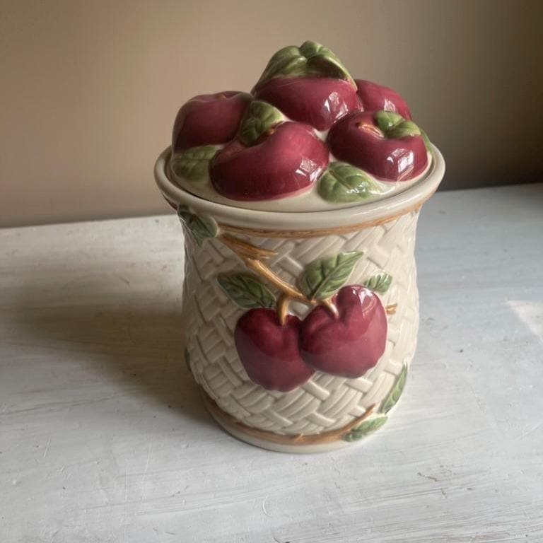 Vintage Franciscan Apple Cookie Jar - 9.5 Inches High | Apple Canister