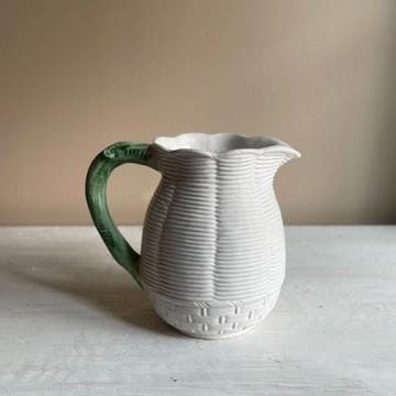 Vintage Blue Ridge Southern Pottery Pitcher - Rose Marie Pattern (1940s) - Hand Painted French Provincial - Vintage Pitcher - Floral Vase
