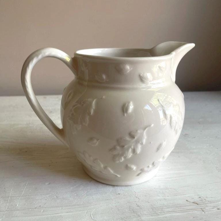 Oakleaf Pitcher - Laura Ashley - Fall Pitcher - Fall Kitchen Decor - Farmhouse Kitchen - Embossed Oak Leaf - Holiday Entertaining
