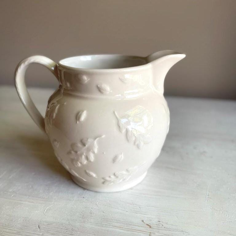 Oakleaf Pitcher - Laura Ashley - Fall Pitcher - Fall Kitchen Decor - Farmhouse Kitchen - Embossed Oak Leaf - Holiday Entertaining