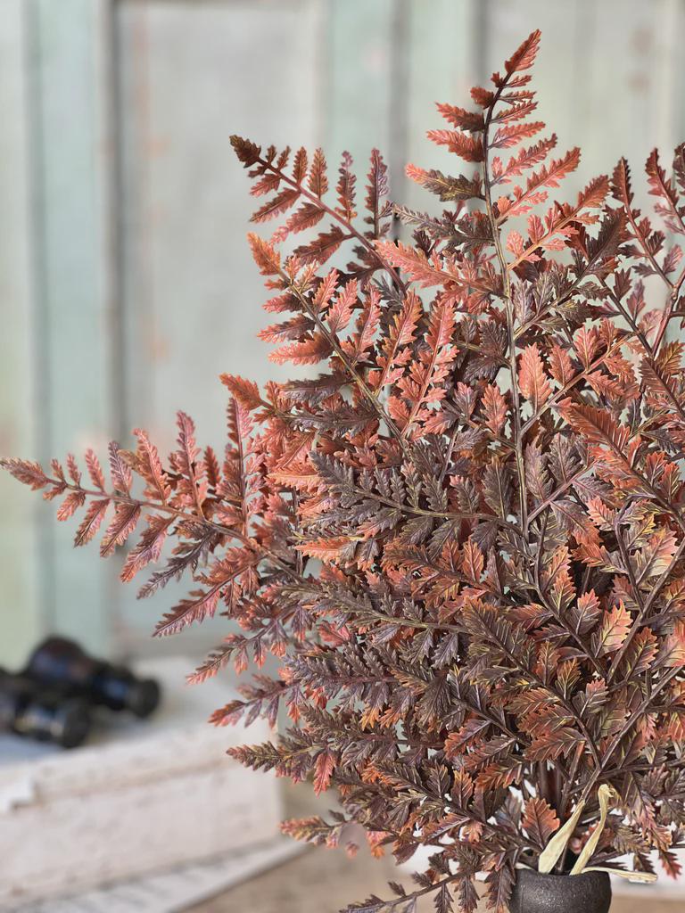Autumn Fern Bundle | Russet | Fall Greenery | Autumn Wreath Supplies | Faux Dark Brown Fern | Fall Decor | High Quality Artificial Ferns