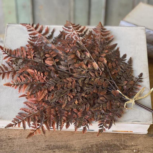 Autumn Fern Bundle | Russet | Fall Greenery | Autumn Wreath Supplies | Faux Dark Brown Fern | Fall Decor | High Quality Artificial Ferns