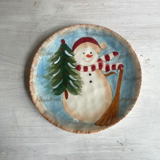 Vintage Snowman Plate | Snowman Cookie Plate | Vintage Christmas Dishes | Christmas Plates | Snowman Cookie Platter