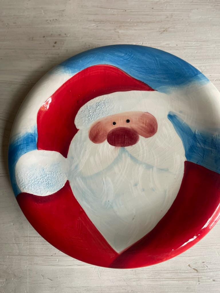 Vintage Santa Cookie Plate| Sakura Santa Cookie Platter | Christmas Plates | Vintage Christmas | Sakura Jolly Santa Cookie Plate