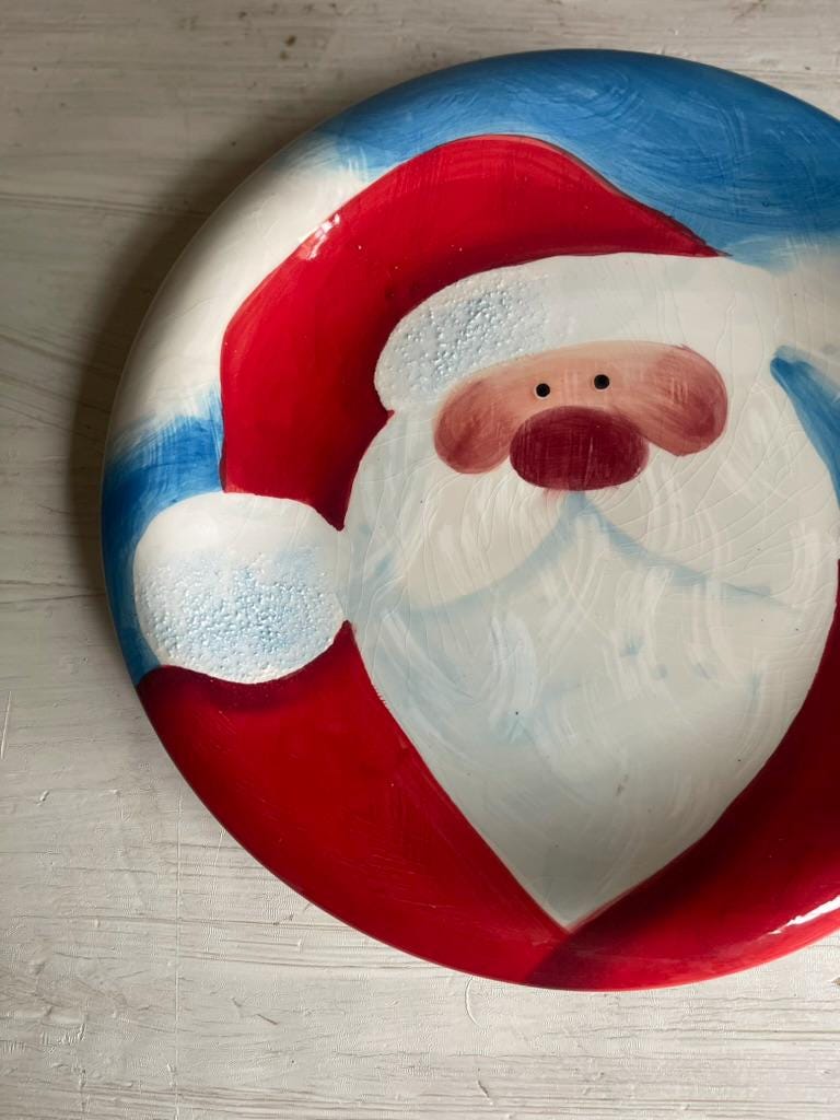 Vintage Santa Cookie Plate| Sakura Santa Cookie Platter | Christmas Plates | Vintage Christmas | Sakura Jolly Santa Cookie Plate
