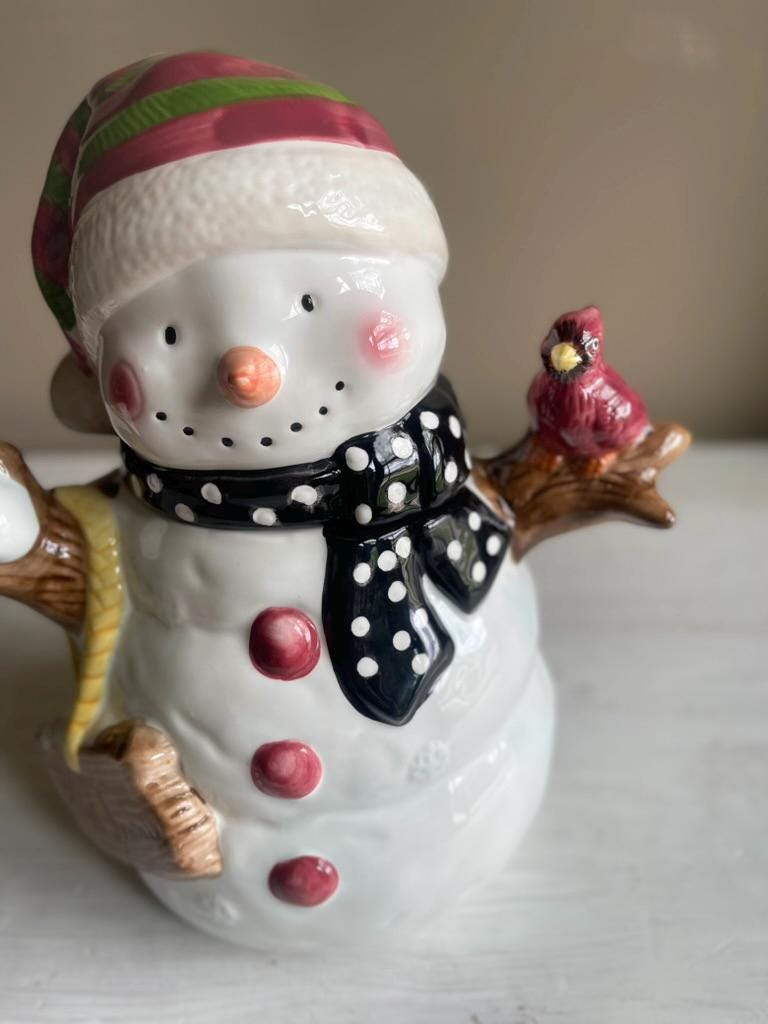 Vintage Snowman Cookie Jar | Christmas Cookie Jar | Vintage Christmas | Snowman Cookie Jar | Vintage Christmas Cookie Jar | Holiday Decor