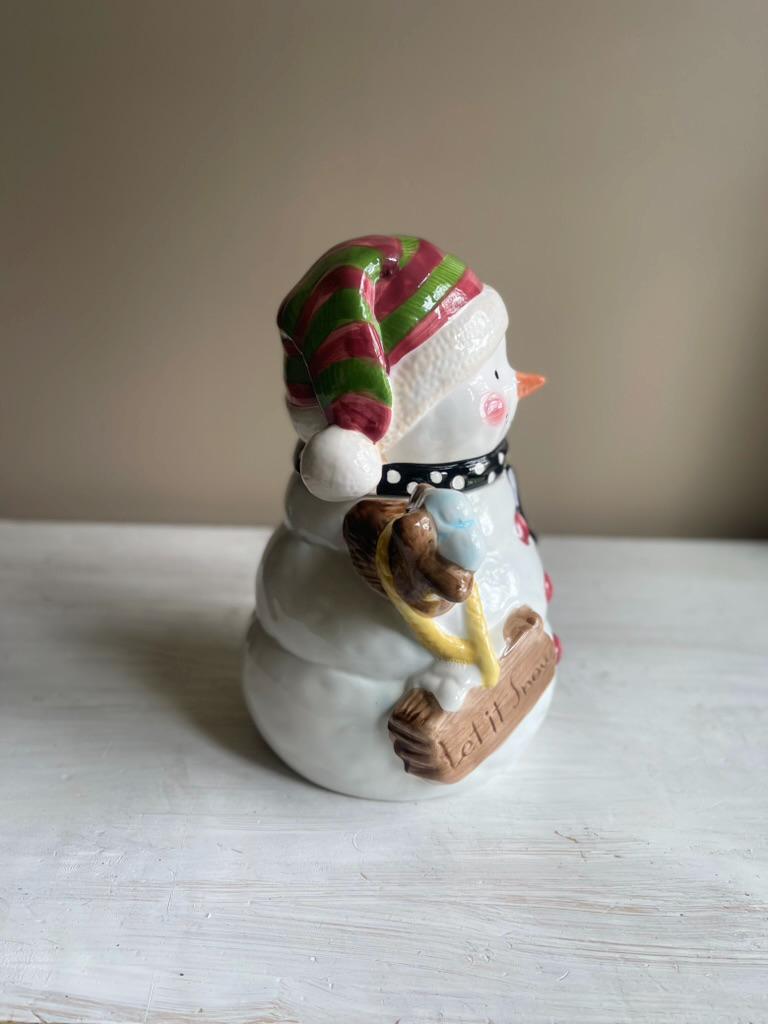 Vintage Snowman Cookie Jar | Christmas Cookie Jar | Vintage Christmas | Snowman Cookie Jar | Vintage Christmas Cookie Jar | Holiday Decor