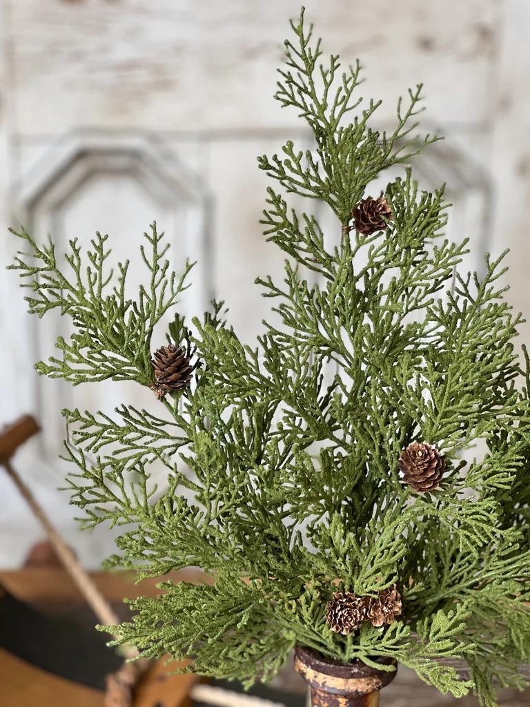 Artificial Cedar Bush | North Rim Hemlock Bush 22 Inch | High Quality Winter Greenery | Christmas Greens | Winter Wreath Supplies