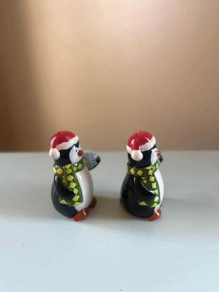 Vintage Christmas Penguin Salt and Pepper Shakers | Holiday Shaker Set | Vintage Christmas Decor | Penguin Collectible | Salt & Pepper
