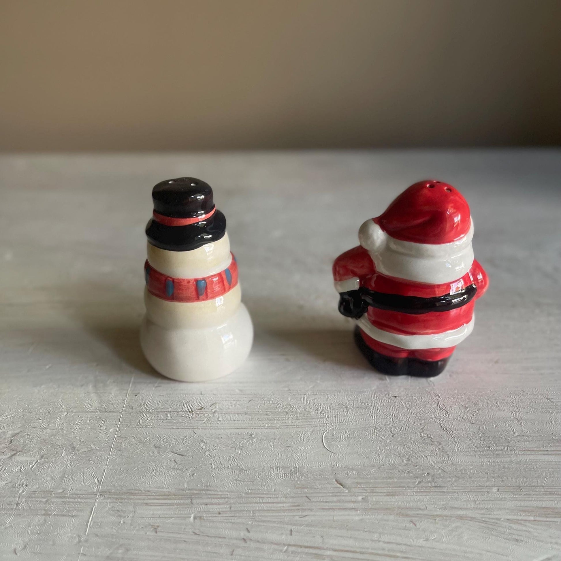 Vintage Santa & Snowman Salt and Pepper Shaker Set | Christmas Salt and Pepper Shaker | Vintage Christmas | Santa | Snowman