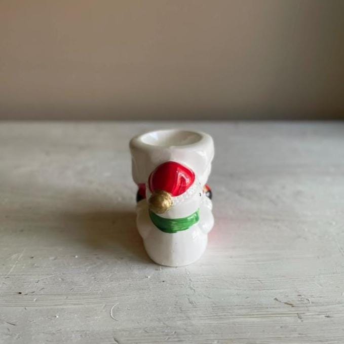 Vintage Snowman Tea Light Holder | Christmas Candleholder | Snowman Candleholder | Christmas Village | Christmas Decor