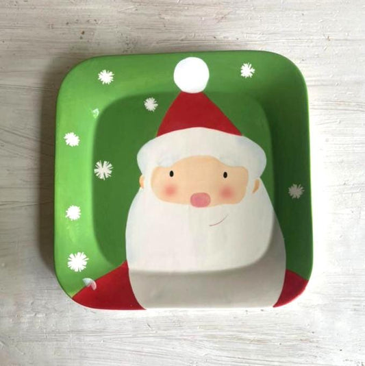 Vintage Santa Cookie Plate: Christmas Platter