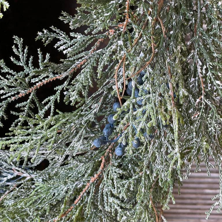 Artificial Snow Covered Cedar Garland - 6 Foot: Winter Decor