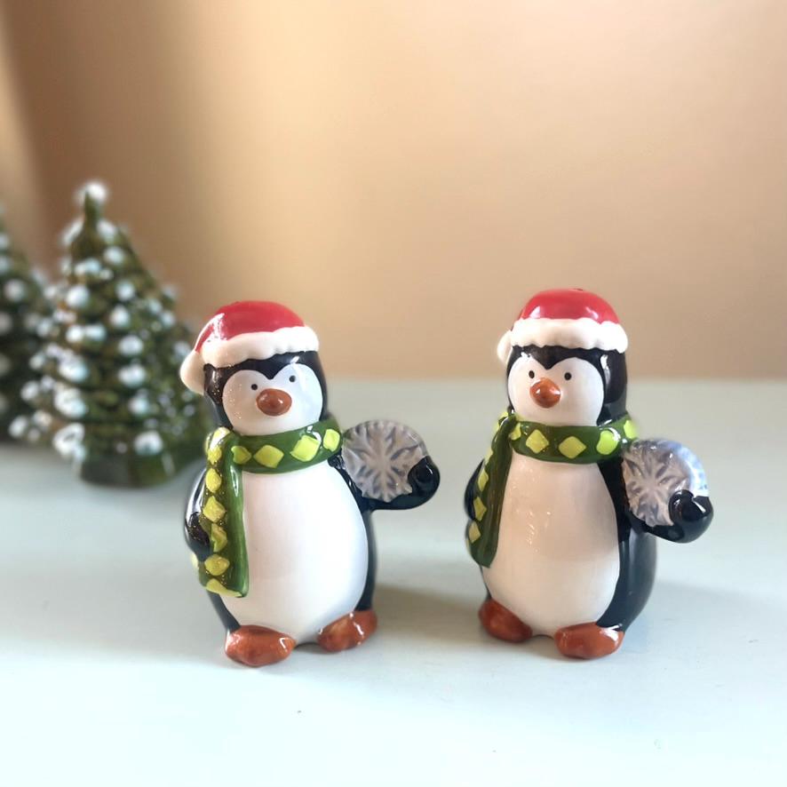 Vintage Christmas Penguin Salt and Pepper Shakers | Holiday Shaker Set | Vintage Christmas Decor | Penguin Collectible | Salt & Pepper