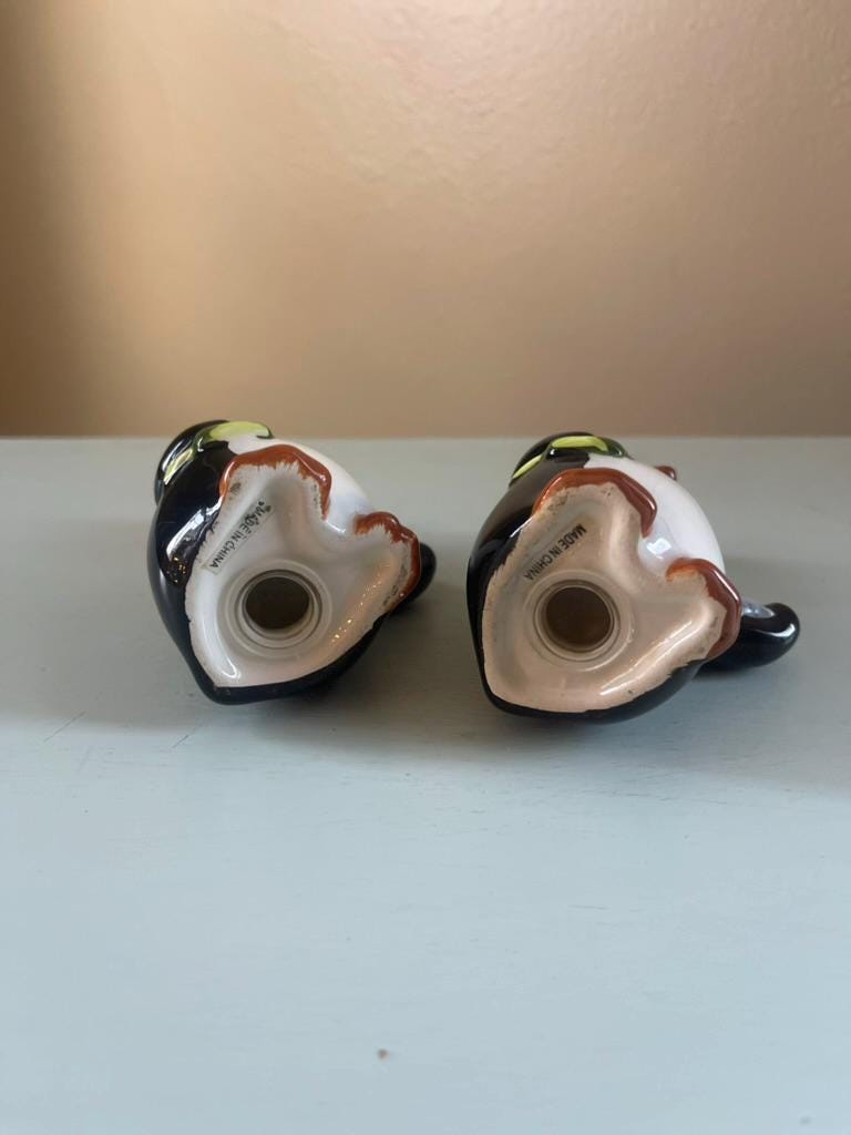 Vintage Christmas Penguin Salt and Pepper Shakers | Holiday Shaker Set | Vintage Christmas Decor | Penguin Collectible | Salt & Pepper
