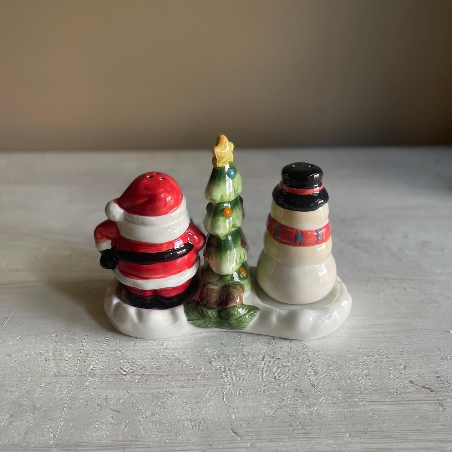 Vintage Santa & Snowman Salt and Pepper Shaker Set | Christmas Salt and Pepper Shaker | Vintage Christmas | Santa | Snowman