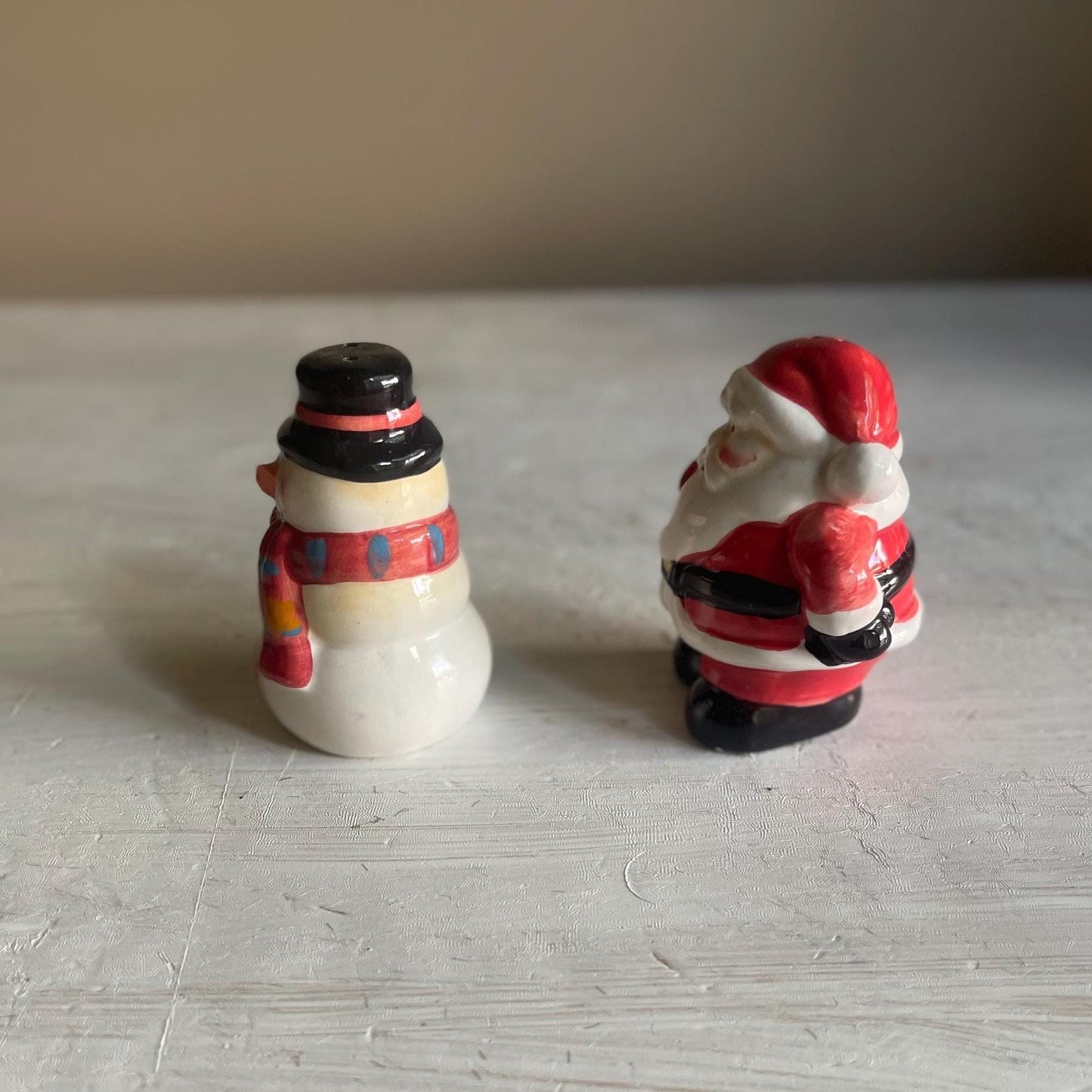Vintage Santa & Snowman Salt and Pepper Shaker Set | Christmas Salt and Pepper Shaker | Vintage Christmas | Santa | Snowman