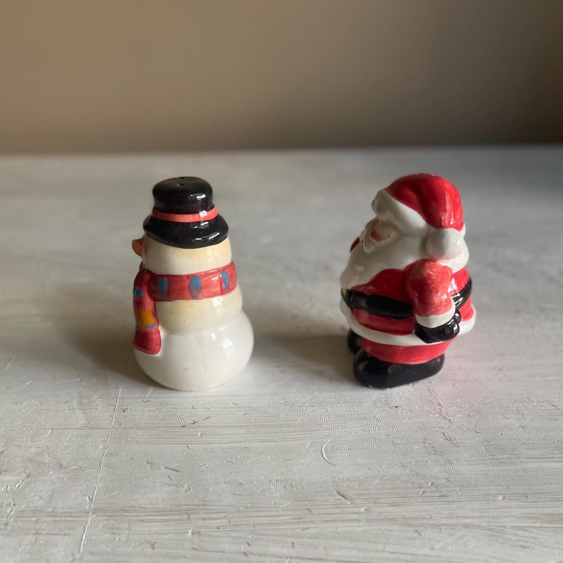 Vintage Santa & Snowman Salt and Pepper Shaker Set | Christmas Salt and Pepper Shaker | Vintage Christmas | Santa | Snowman