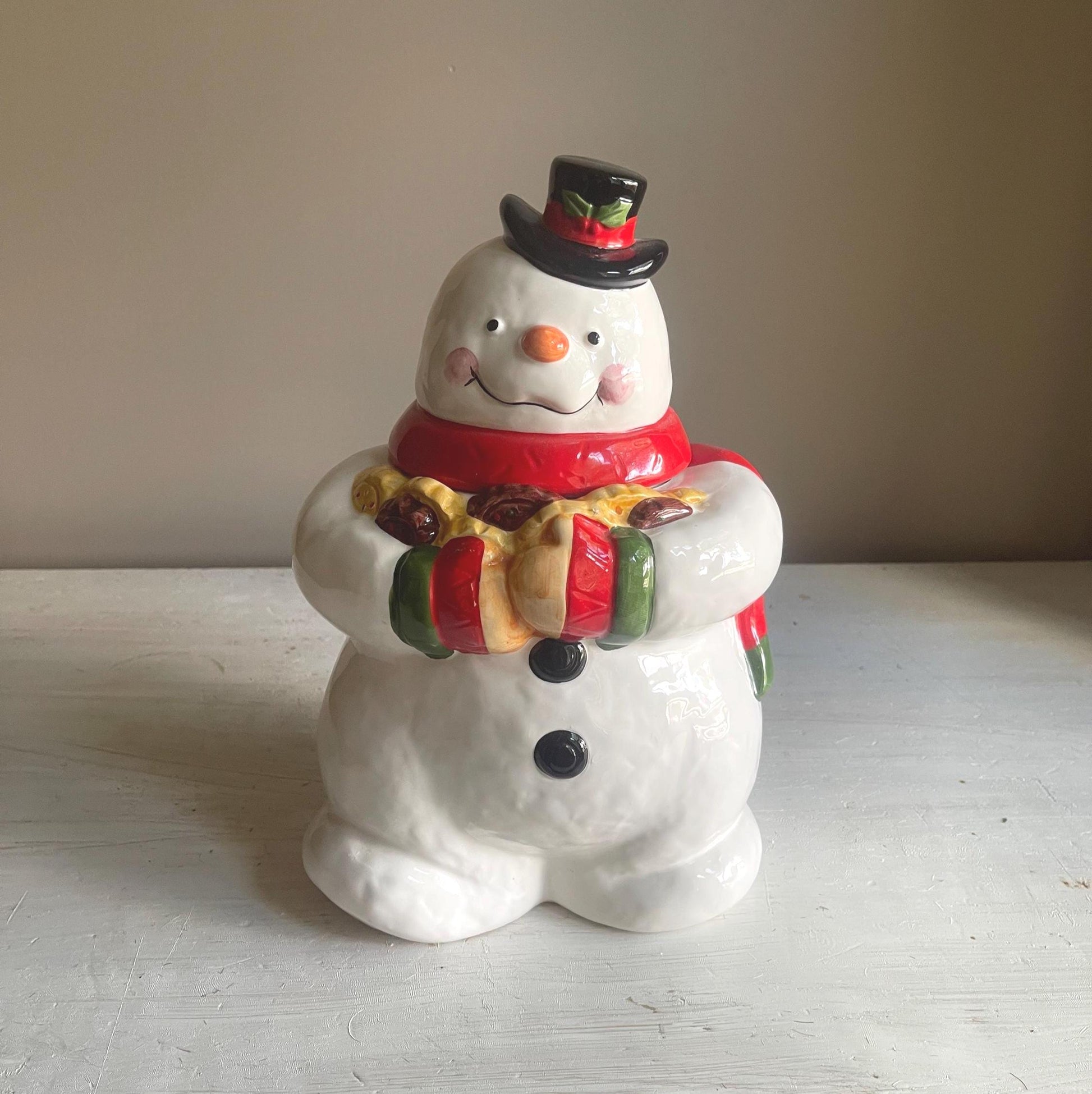 Vintage Snowman Cookie Jar | Christmas Cookie Jar | Vintage Christmas | Snowman Cookie Jar | Vintage Christmas Cookie Jar | Holiday Decor