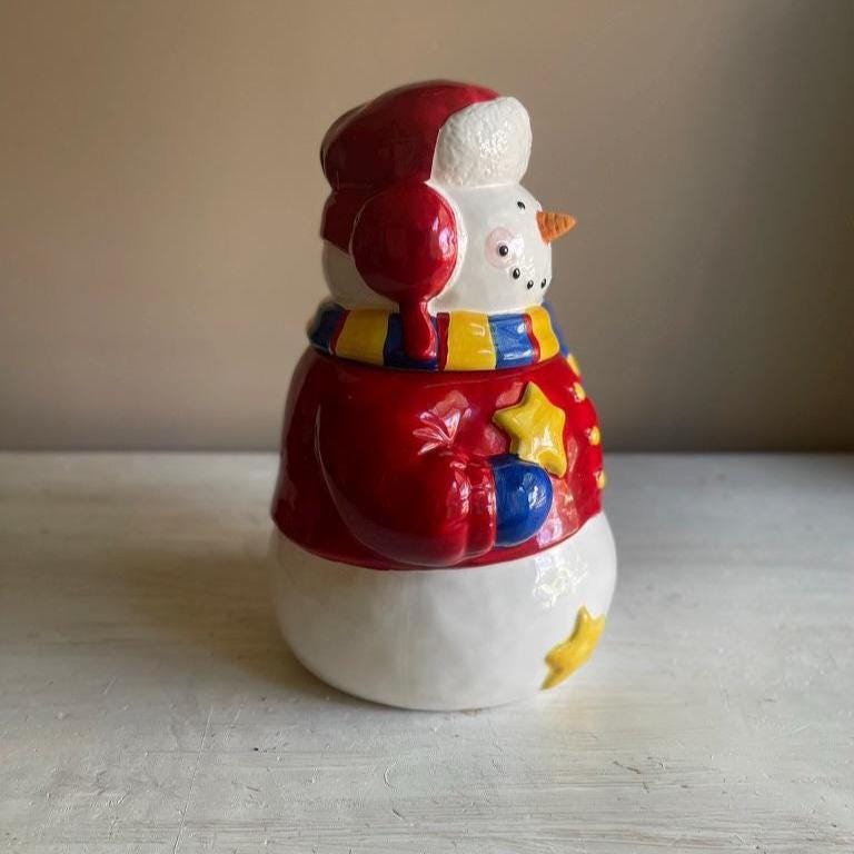 Vintage Snowman Cookie Jar | Christmas Cookie Jar | Vintage Christmas | Snowman Cookie Jar | Vintage Christmas Cookie Jar | Holiday Decor