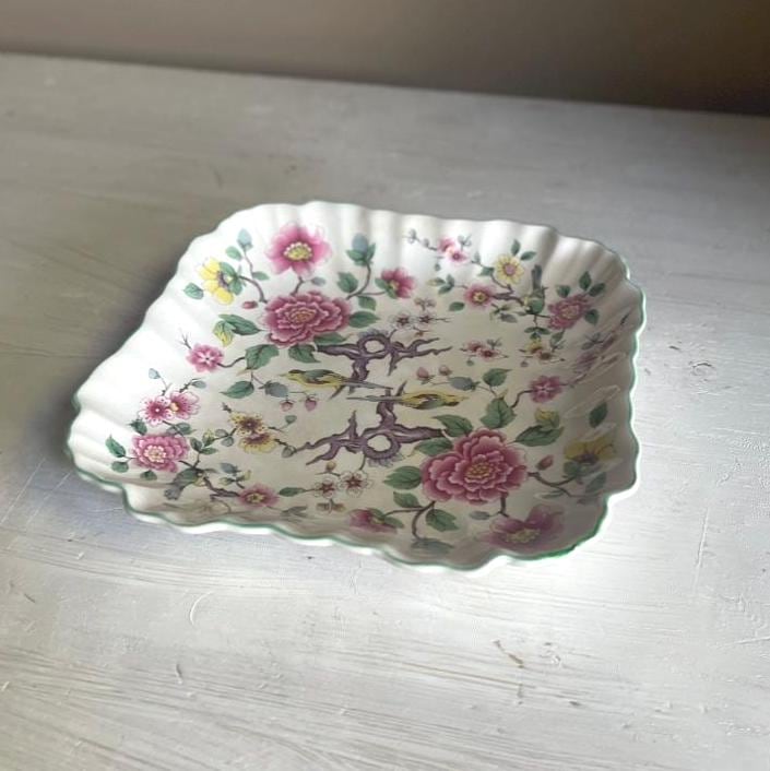 James Kent Old Foley Chinese Rose Square Plate - 7.5 Inches Square
