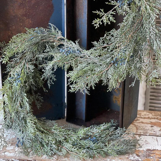Artificial Snow Covered Cedar Garland - 6 Foot: Winter Decor
