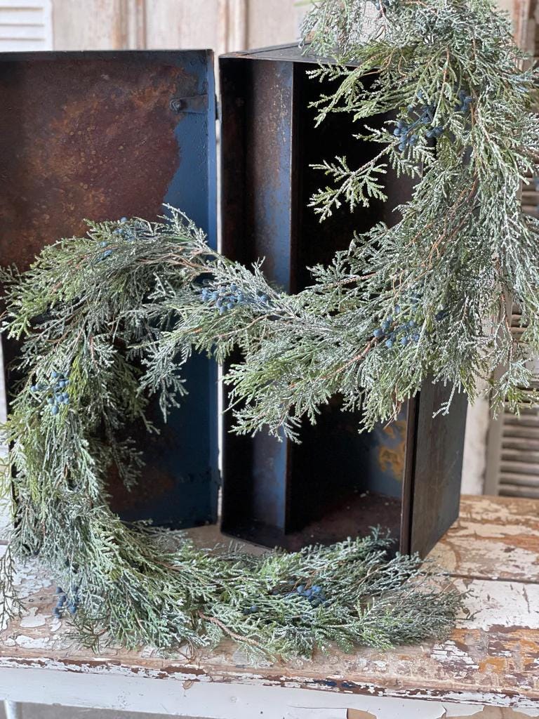 Artificial Snow Covered Cedar Garland - 6 Foot: Winter Decor