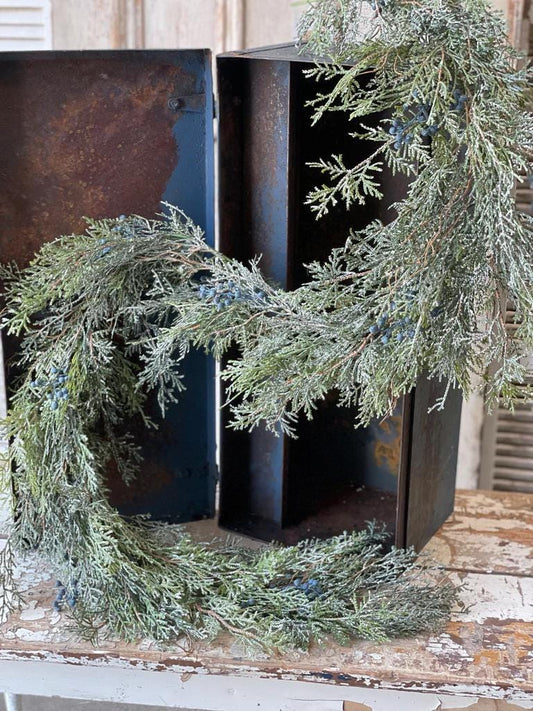 Artificial Snow Covered Cedar Garland - 6 Foot: Winter Decor