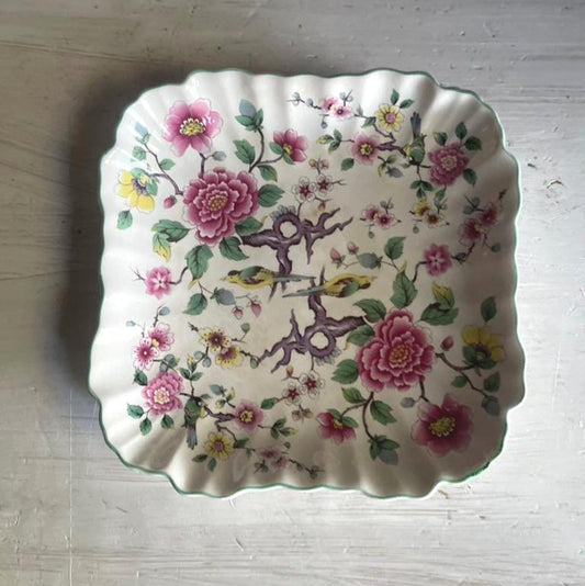 James Kent Old Foley Chinese Rose Square Plate - 7.5 Inches Square