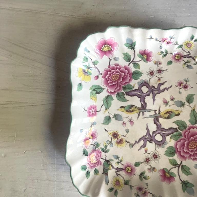 James Kent Old Foley Chinese Rose Square Plate - 7.5 Inches Square