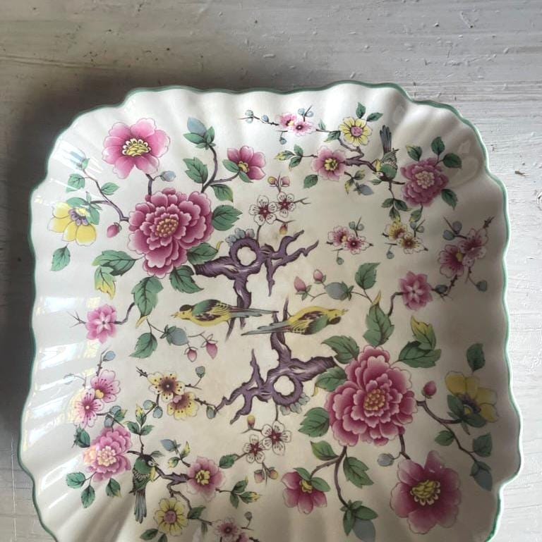 James Kent Old Foley Chinese Rose Square Plate - 7.5 Inches Square