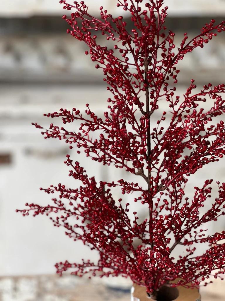 Faux Red Berry Spray - 28 Inch Christmas Florals