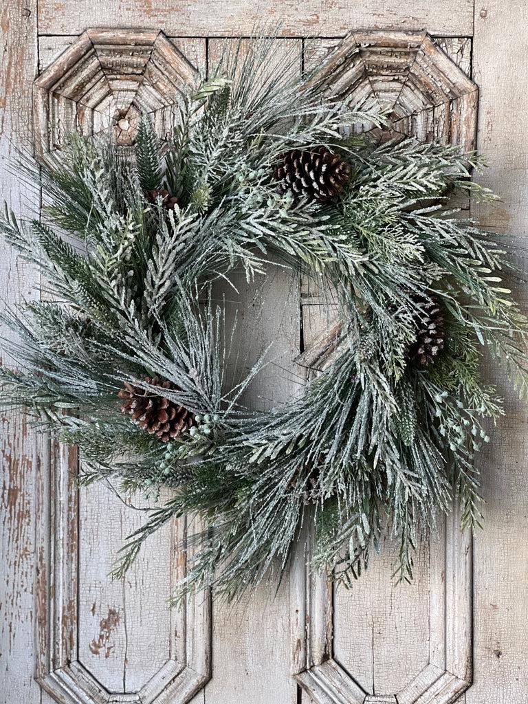 Artificial Fir Pine Wreath - 24 Inch Winter Wreath