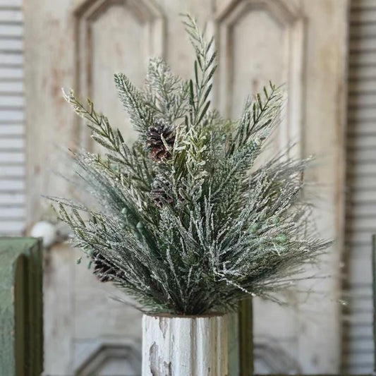Snow Covered Pine Pick: Christmas Greens, Winter Wreath Supply