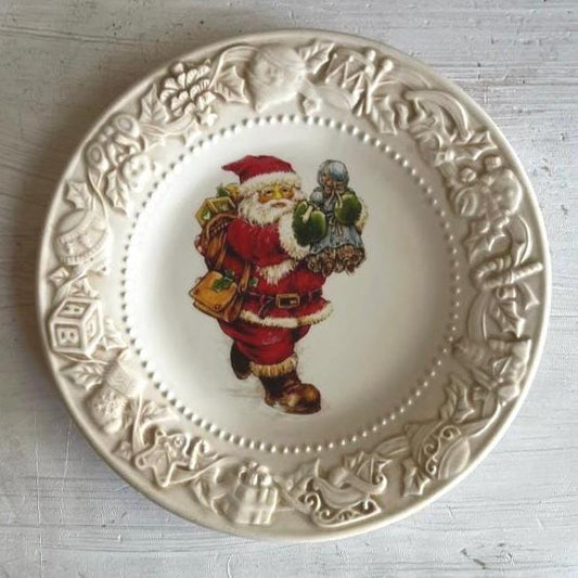 Vintage Christmas Salad Plates - Jamestown China Winter Village Scene - Set of 4