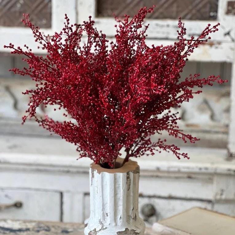 Faux Red Berry Bush - 18 Inch Christmas Florals