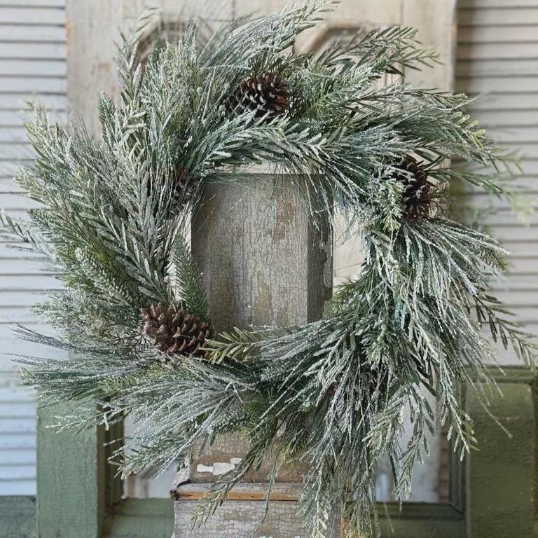 Artificial Fir Pine Wreath - 24 Inch Winter Wreath